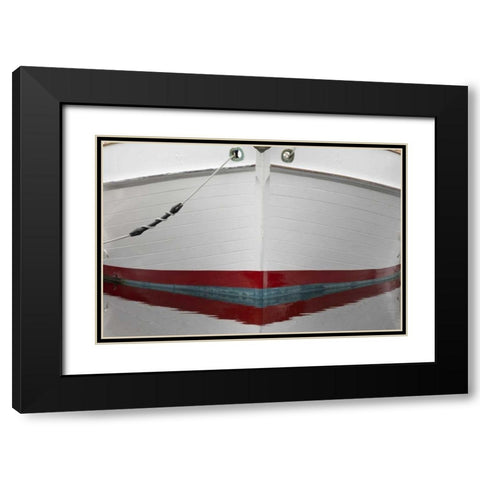 Alaska, Hoonah Bow of a boat reflects in water Black Modern Wood Framed Art Print with Double Matting by Paulson, Don