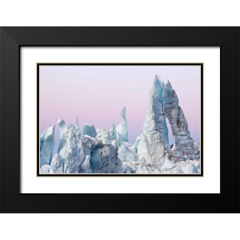 AK, Glacier Bay Margerie Glacier ice formations Black Modern Wood Framed Art Print with Double Matting by Paulson, Don
