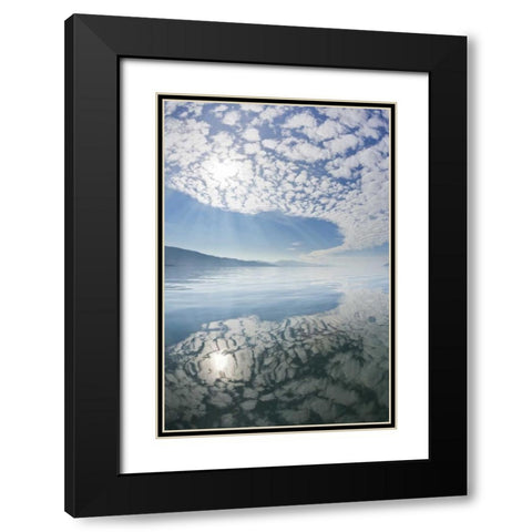 Alaska, Freshwater Bay Clouds reflected in water Black Modern Wood Framed Art Print with Double Matting by Paulson, Don
