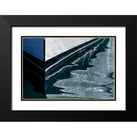USA, Alaska Reflection of boat bow in water Black Modern Wood Framed Art Print with Double Matting by Paulson, Don