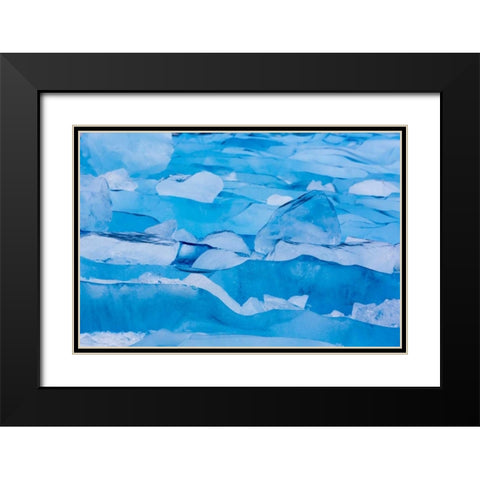 USA, Alaska, Glacier Bay NP Close-up of blue ice Black Modern Wood Framed Art Print with Double Matting by Paulson, Don