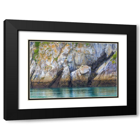 Alaska, Glacier Bay NP Cliff and seawater Black Modern Wood Framed Art Print with Double Matting by Paulson, Don
