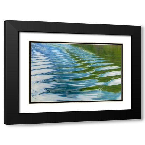 AK, Glacier Bay NP Boat wake in Dundas Bay Black Modern Wood Framed Art Print with Double Matting by Paulson, Don