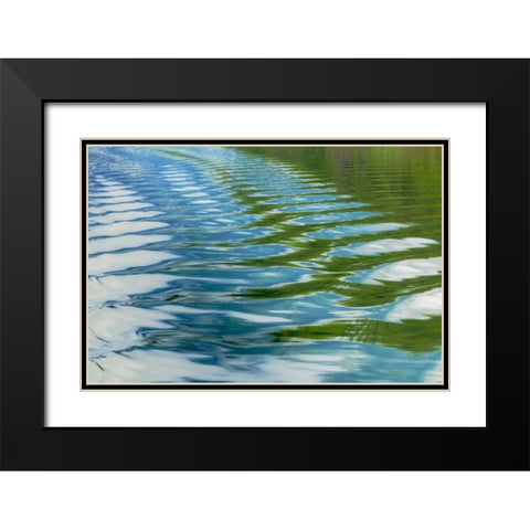 AK, Glacier Bay NP Boat wake in Dundas Bay Black Modern Wood Framed Art Print with Double Matting by Paulson, Don