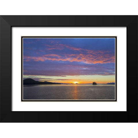Alaska Sunset on Flynn Cove Black Modern Wood Framed Art Print with Double Matting by Paulson, Don