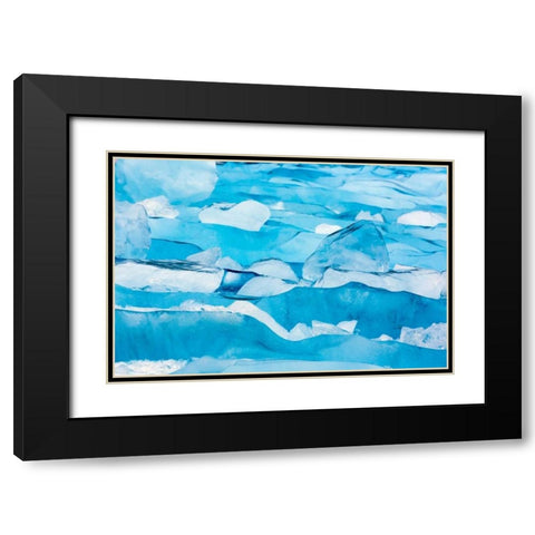 Alaska, Glacier Bay NP Close-up of blue ice Black Modern Wood Framed Art Print with Double Matting by Paulson, Don