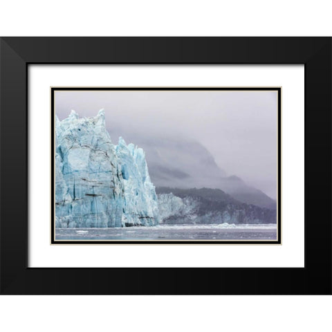 AK, Glacier Bay NP Margerie Glacier and mountain Black Modern Wood Framed Art Print with Double Matting by Paulson, Don