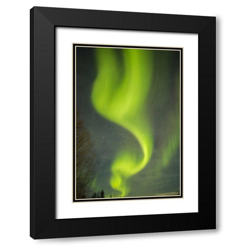 USA, Alaska Aurora borealis pattern Black Modern Wood Framed Art Print with Double Matting by Illg, Cathy and Gordon