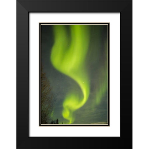 USA, Alaska Aurora borealis pattern Black Modern Wood Framed Art Print with Double Matting by Illg, Cathy and Gordon