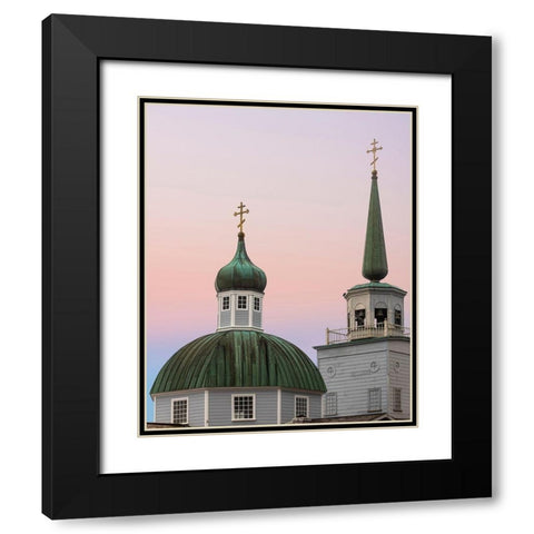Alaska-Sitka Steeples of St Michaels Russian Orthodox Cathedral  Black Modern Wood Framed Art Print with Double Matting by Jaynes Gallery