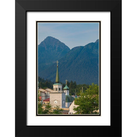 Alaska-Sitka St Michaels Russian Orthodox Cathedral in town  Black Modern Wood Framed Art Print with Double Matting by Jaynes Gallery