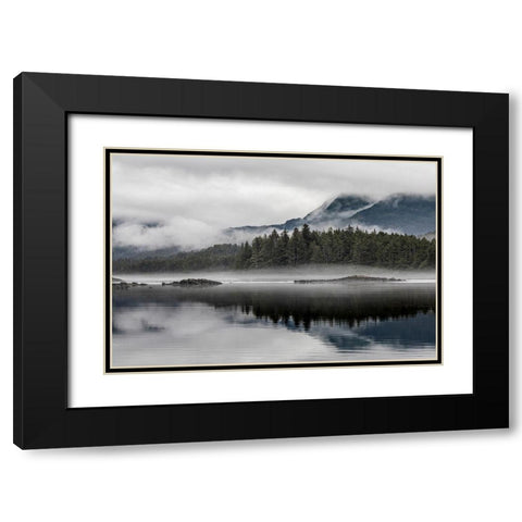 Alaska-Tongass National Forest Reflections in Mirror Harbor  Black Modern Wood Framed Art Print with Double Matting by Jaynes Gallery