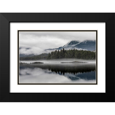 Alaska-Tongass National Forest Reflections in Mirror Harbor  Black Modern Wood Framed Art Print with Double Matting by Jaynes Gallery