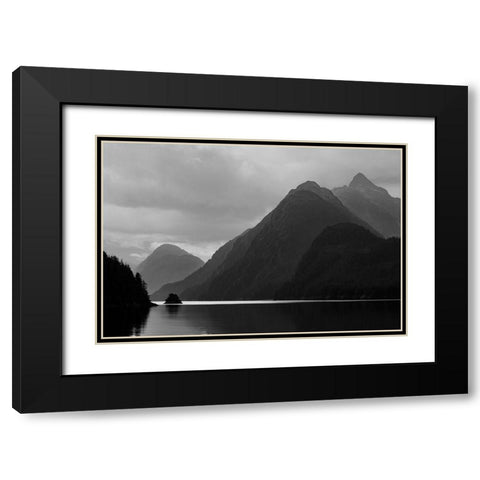 Alaska-Tongass National Forest BandW of stormy landscape on Lisianski Inlet  Black Modern Wood Framed Art Print with Double Matting by Jaynes Gallery