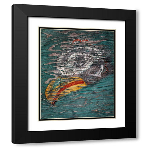 Alaska-Pelican Weathered painting of bird head  Black Modern Wood Framed Art Print with Double Matting by Jaynes Gallery
