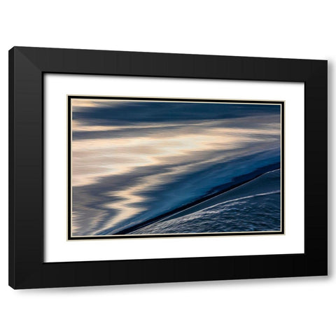 Alaska-Chatham Strait Boat wake in ocean  Black Modern Wood Framed Art Print with Double Matting by Jaynes Gallery