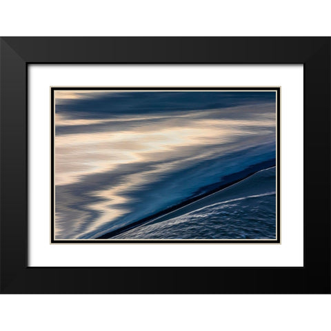 Alaska-Chatham Strait Boat wake in ocean  Black Modern Wood Framed Art Print with Double Matting by Jaynes Gallery