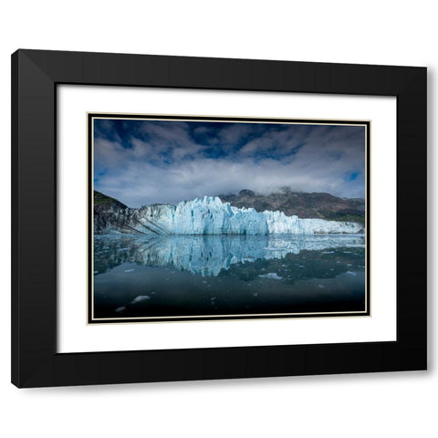 The waters of Tarr Inlet create a perfect reflection for the terminus of Margerie Glacier Black Modern Wood Framed Art Print with Double Matting by Sederquist, Betty