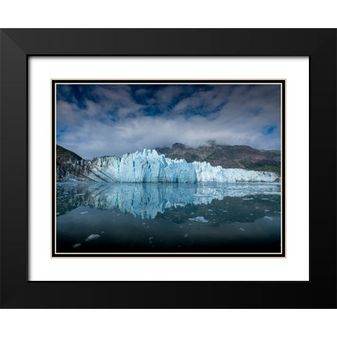 The waters of Tarr Inlet create a perfect reflection for the terminus of Margerie Glacier Black Modern Wood Framed Art Print with Double Matting by Sederquist, Betty