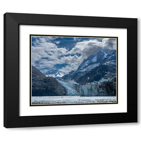 High mountains surrounding Johns Hopkins Inlet generate numerous glaciers. Black Modern Wood Framed Art Print with Double Matting by Sederquist, Betty