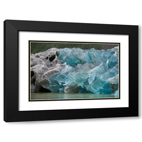 Icebergs in Endicott Arm have amazing patterns. Black Modern Wood Framed Art Print with Double Matting by Sederquist, Betty