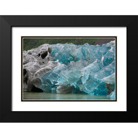 Icebergs in Endicott Arm have amazing patterns. Black Modern Wood Framed Art Print with Double Matting by Sederquist, Betty