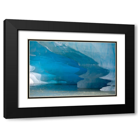 Melting patterns are amazing on this iceberg in Shakes Lake. Black Modern Wood Framed Art Print with Double Matting by Sederquist, Betty