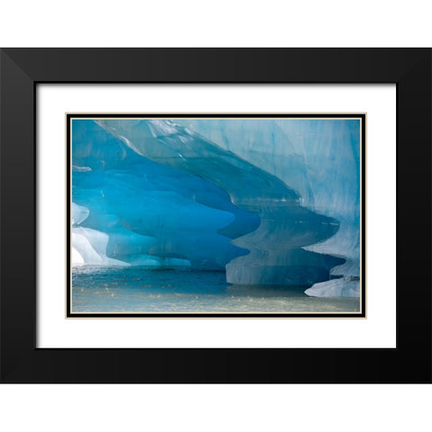 Melting patterns are amazing on this iceberg in Shakes Lake. Black Modern Wood Framed Art Print with Double Matting by Sederquist, Betty
