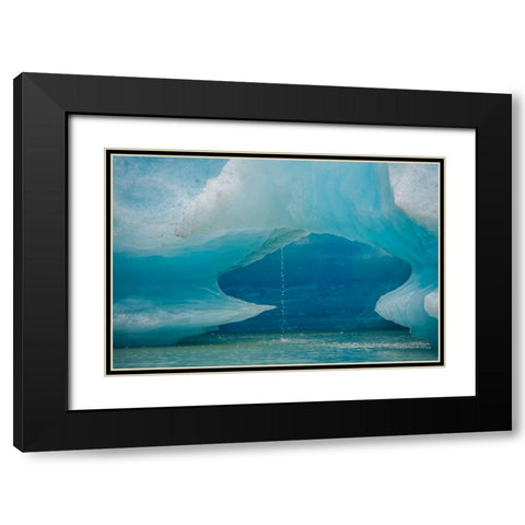Iceberg melts into Shakes Lake. Black Modern Wood Framed Art Print with Double Matting by Sederquist, Betty