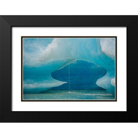 Iceberg melts into Shakes Lake. Black Modern Wood Framed Art Print with Double Matting by Sederquist, Betty