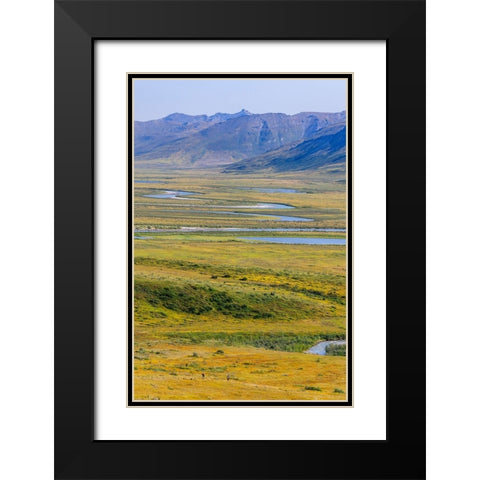 USA- Alaska- Gates of the Arctic National Park- Noatak River. Oxbow bends on the upper river. Black Modern Wood Framed Art Print with Double Matting by Norrsell, Fredrik