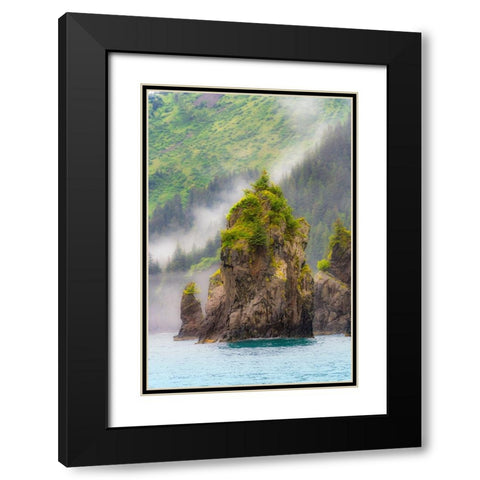 Alaska- Kenai Peninsula. Scenic landscape of the rocky coast. Black Modern Wood Framed Art Print with Double Matting by Muir, Janet
