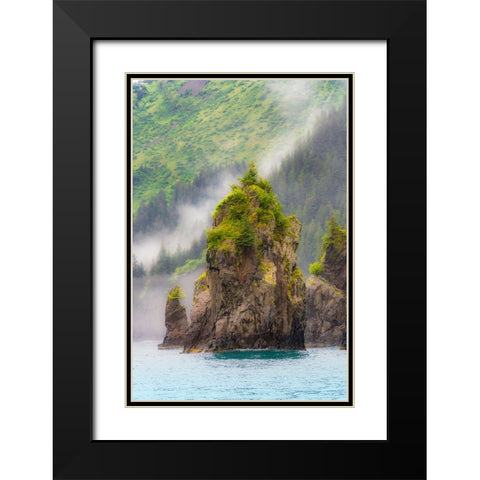 Alaska- Kenai Peninsula. Scenic landscape of the rocky coast. Black Modern Wood Framed Art Print with Double Matting by Muir, Janet