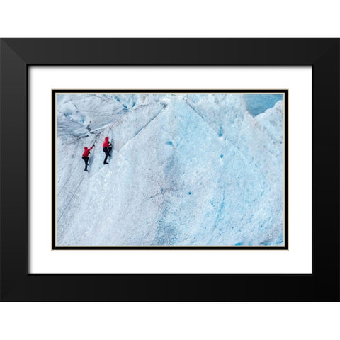 Ice climbing-Mendenhall Glacier-Juneau-Alaska-USA Black Modern Wood Framed Art Print with Double Matting by Engelbrecht, Jim
