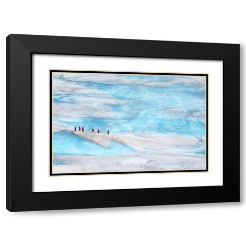 Trekking-Mendenhall Glacier-Juneau-Alaska-USA Black Modern Wood Framed Art Print with Double Matting by Engelbrecht, Jim