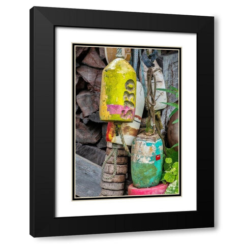 Antique buoy Black Modern Wood Framed Art Print with Double Matting by Engelbrecht, Jim