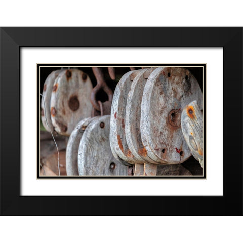 Antique block and tackle-Wrangell-Alaska-USA Black Modern Wood Framed Art Print with Double Matting by Engelbrecht, Jim