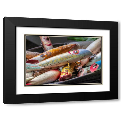 Antique fishing lure-Wrangell-Alaska-USA Black Modern Wood Framed Art Print with Double Matting by Engelbrecht, Jim