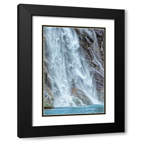 Waterfall-LeConte Bay-Alaska-USA Black Modern Wood Framed Art Print with Double Matting by Engelbrecht, Jim