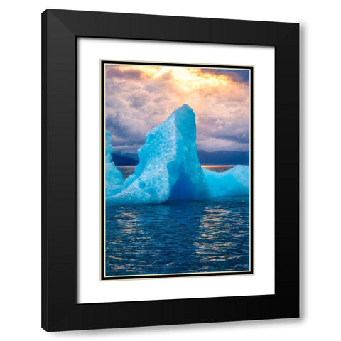 Glacial ice-iceberg-LeConte Bay-Alaska-USA Black Modern Wood Framed Art Print with Double Matting by Engelbrecht, Jim
