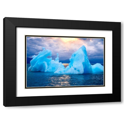 Alaskan Iceberg at sunrise Black Modern Wood Framed Art Print with Double Matting by Engelbrecht, Jim