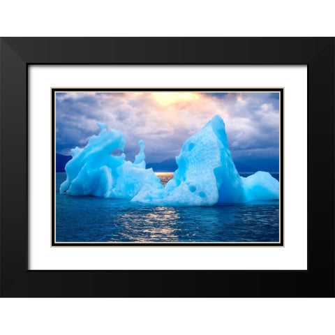 Alaskan Iceberg at sunrise Black Modern Wood Framed Art Print with Double Matting by Engelbrecht, Jim