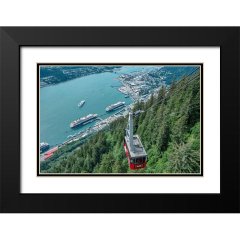 Tramway-Gastineau Channel-Mount Roberts-Juneau-Alaska-USA Black Modern Wood Framed Art Print with Double Matting by Engelbrecht, Jim