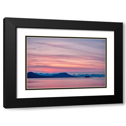 Sunset on Berners Bay-Juneau-Alaska Black Modern Wood Framed Art Print with Double Matting by Engelbrecht, Jim