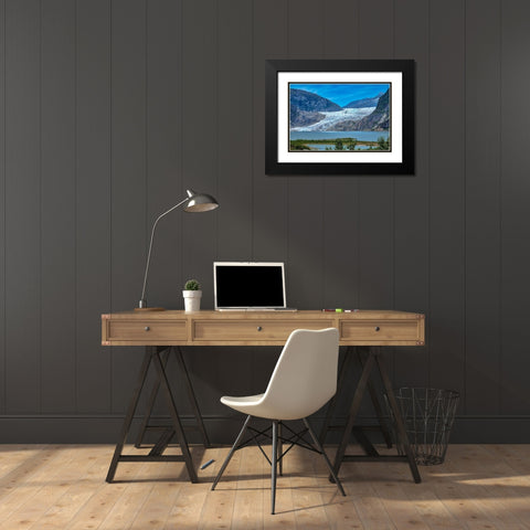 Mendenhall Glacier and lake-Juneau-Alaska-USA Black Modern Wood Framed Art Print with Double Matting by Engelbrecht, Jim