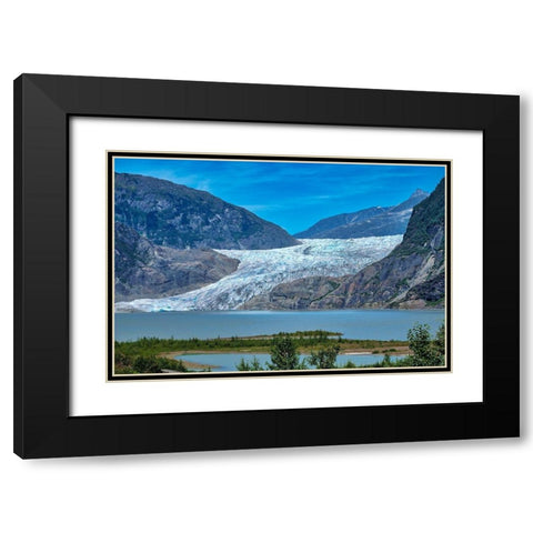 Mendenhall Glacier and lake-Juneau-Alaska-USA Black Modern Wood Framed Art Print with Double Matting by Engelbrecht, Jim