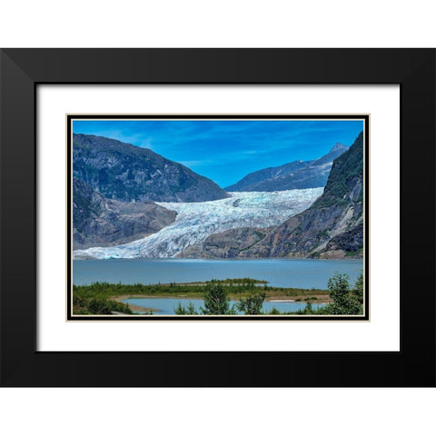 Mendenhall Glacier and lake-Juneau-Alaska-USA Black Modern Wood Framed Art Print with Double Matting by Engelbrecht, Jim