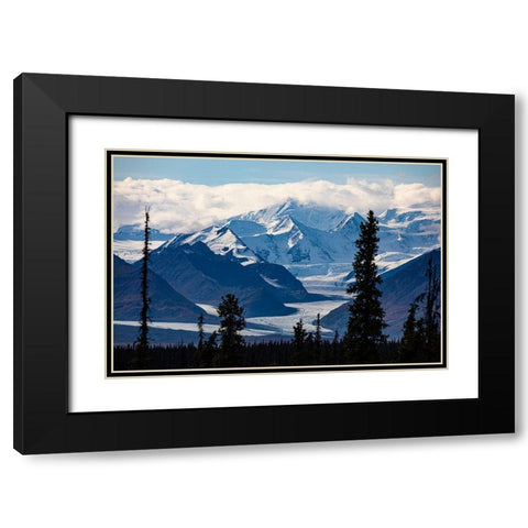 Glenn Highway-Knik Glacier-Chugach mountains-Alaska-USA Black Modern Wood Framed Art Print with Double Matting by Sienda, Jolly