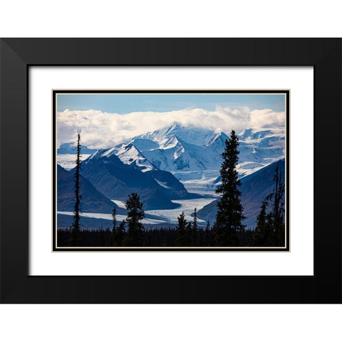 Glenn Highway-Knik Glacier-Chugach mountains-Alaska-USA Black Modern Wood Framed Art Print with Double Matting by Sienda, Jolly