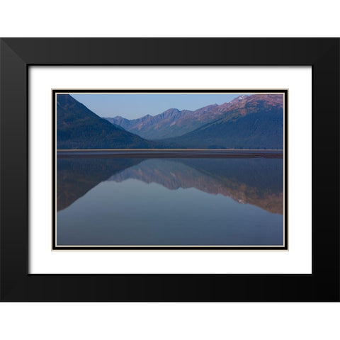 Cook Inlet-Alaska-bay and mountain reflection Black Modern Wood Framed Art Print with Double Matting by Sienda, Jolly